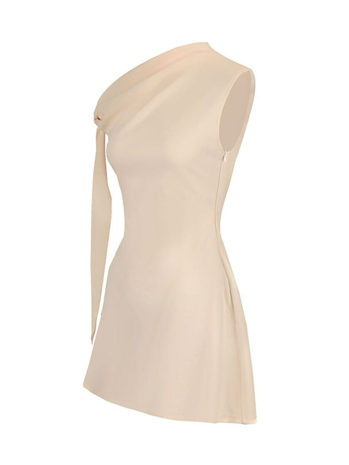One-shoulder Bowknot Mini Dress (5)