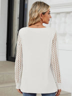 Cutout Round Neck Long Sleeve T-shirt (17)