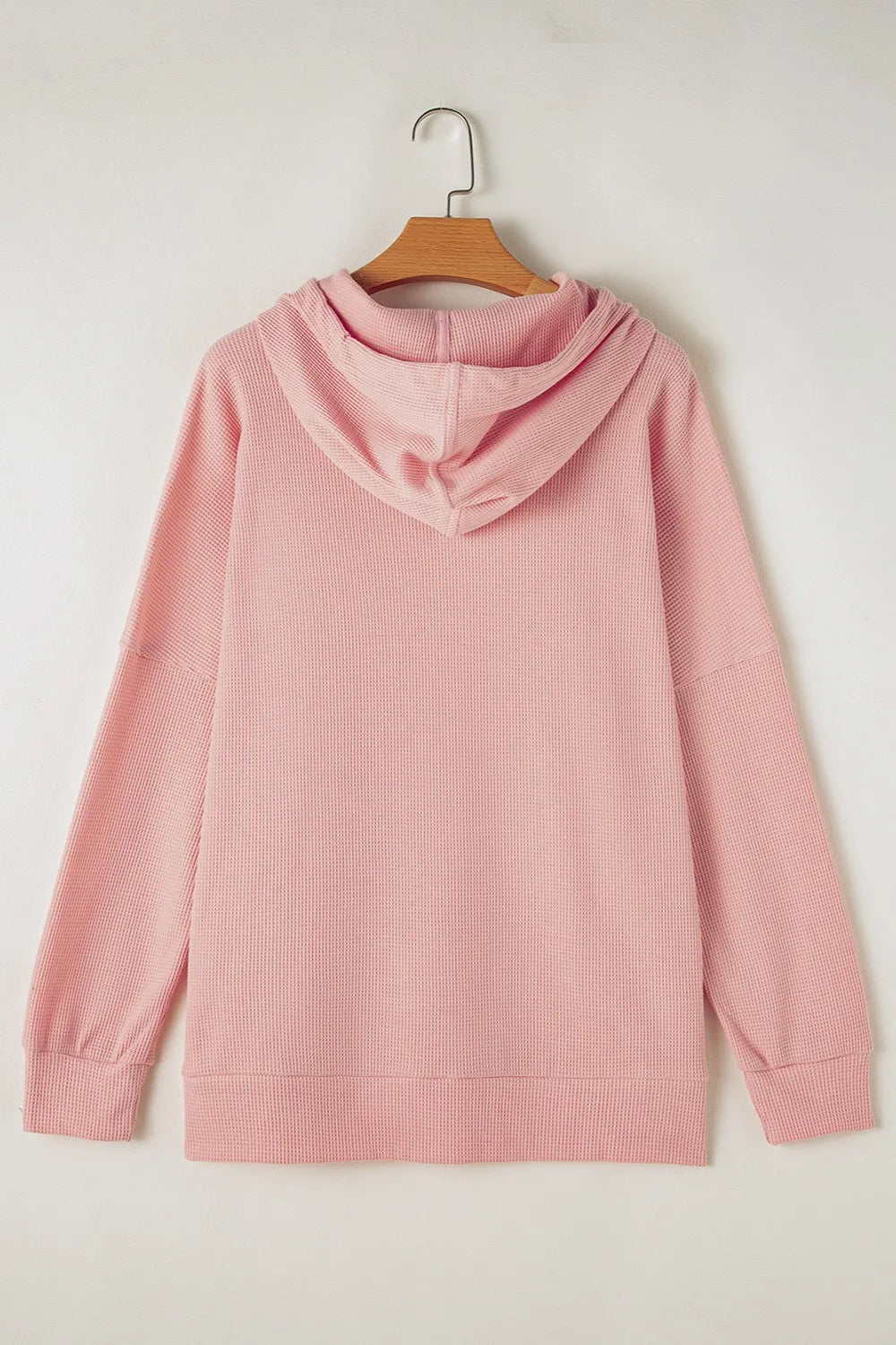 Waffle-knit Long Sleeve Hoodie (19)