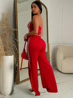 Sleeveless Tube Top Wide Leg Pants Set (15)