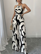 Abstract Print Sleeveless Wide Leg Jumpsuit (2)