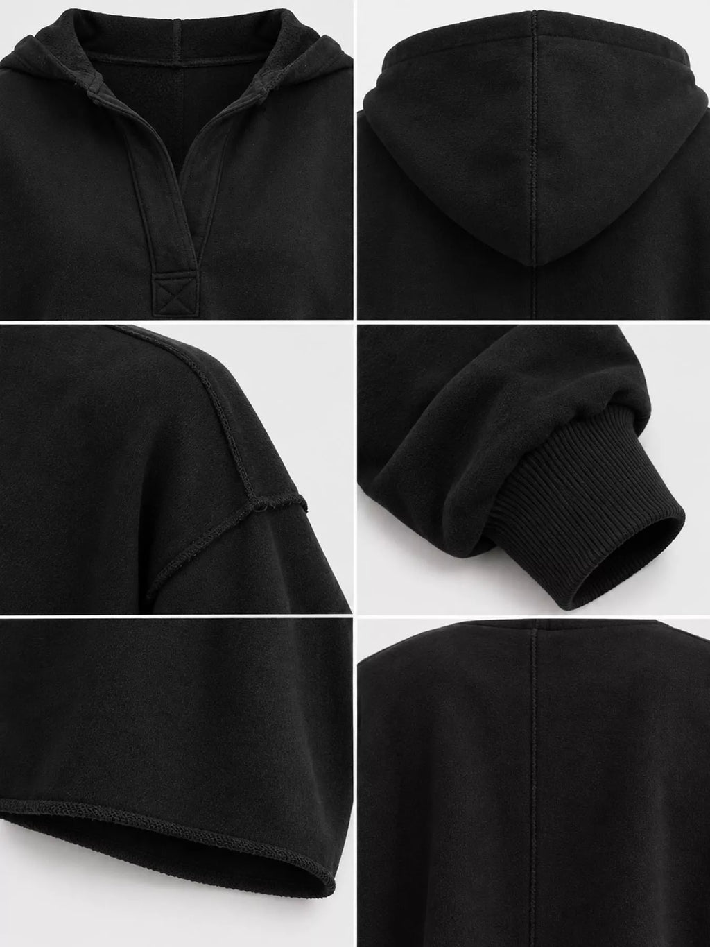 Dropped Shoulder Cropped Hoodie (44)