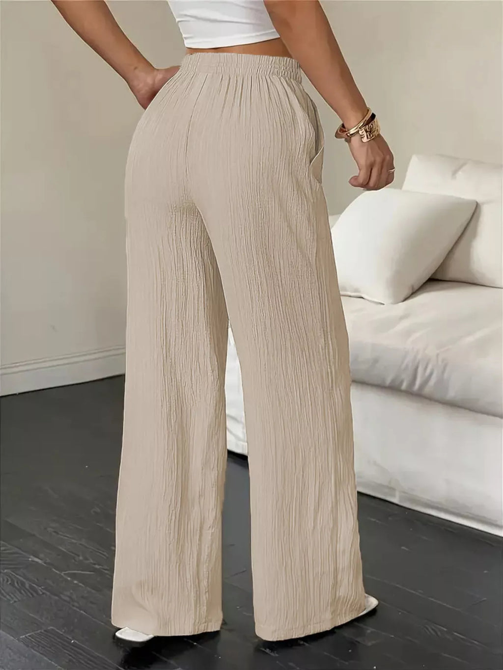Wide Leg Pants Drawstring (2)