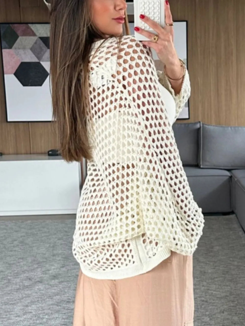 Hollow Out Open Front Cover-up (8)