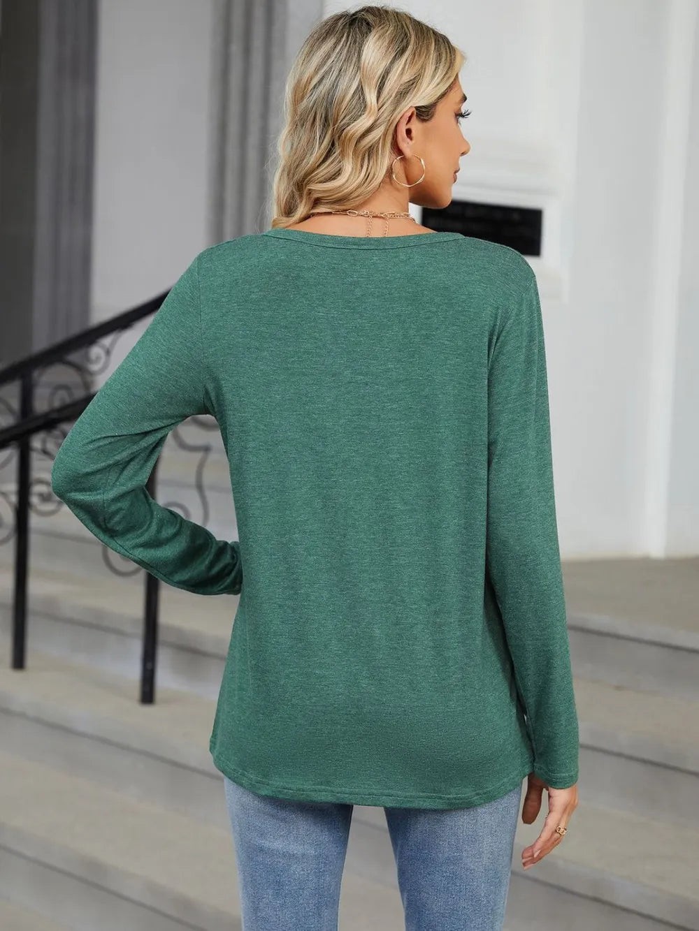 Notched Long Sleeve T-shirt (2)