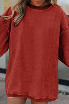Ribbed Round Neck Drop Shoulder Sweatshirt (3)