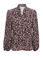 Printed Bow-tie Neck Long Sleeve Blouse (17)