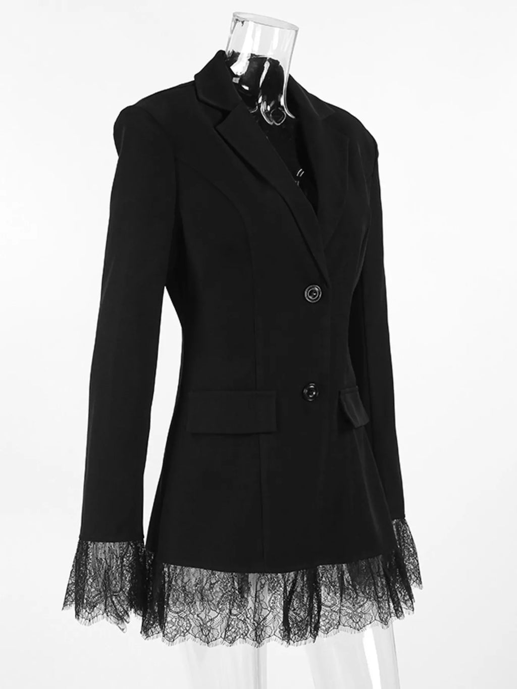 Lace Hem Button Down Blazer (10)
