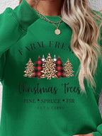 Graphic Round Neck Long Sleeve Sweatshirt (20)
