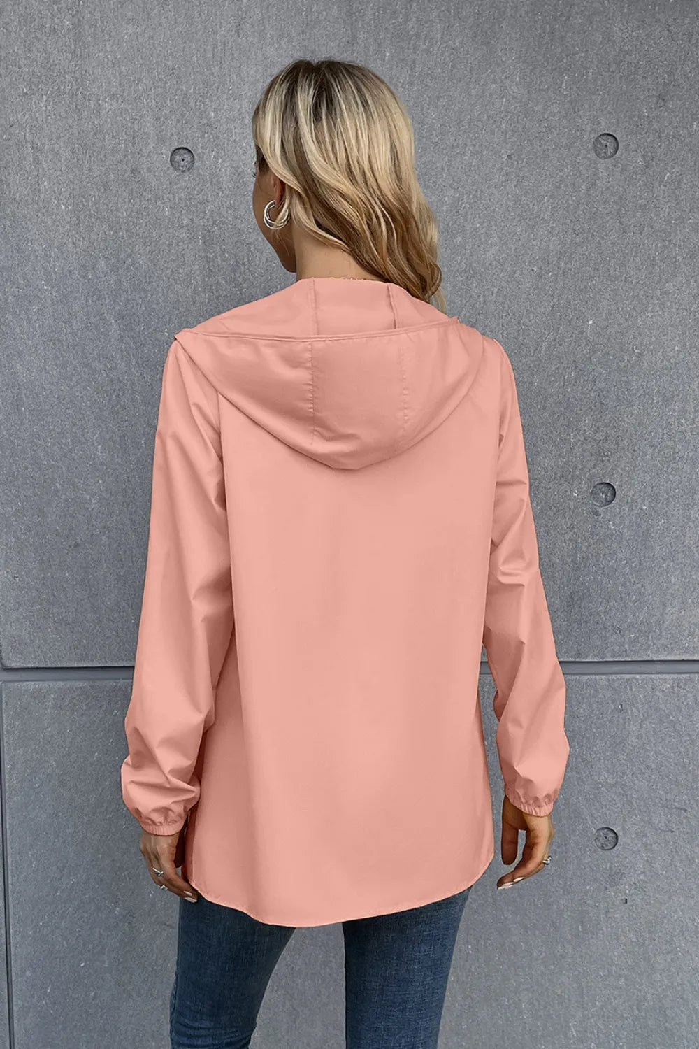 Zip Up Long Sleeve Hooded Watertight Jacket (15)