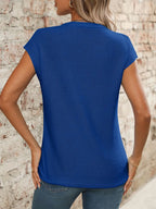 V-neck Short Sleeve Knit Top (16)