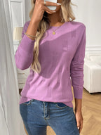 Round Neck Long Sleeve Knit Top (5)