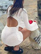 Cutout Crochet Knit Cover Up Dress (11)