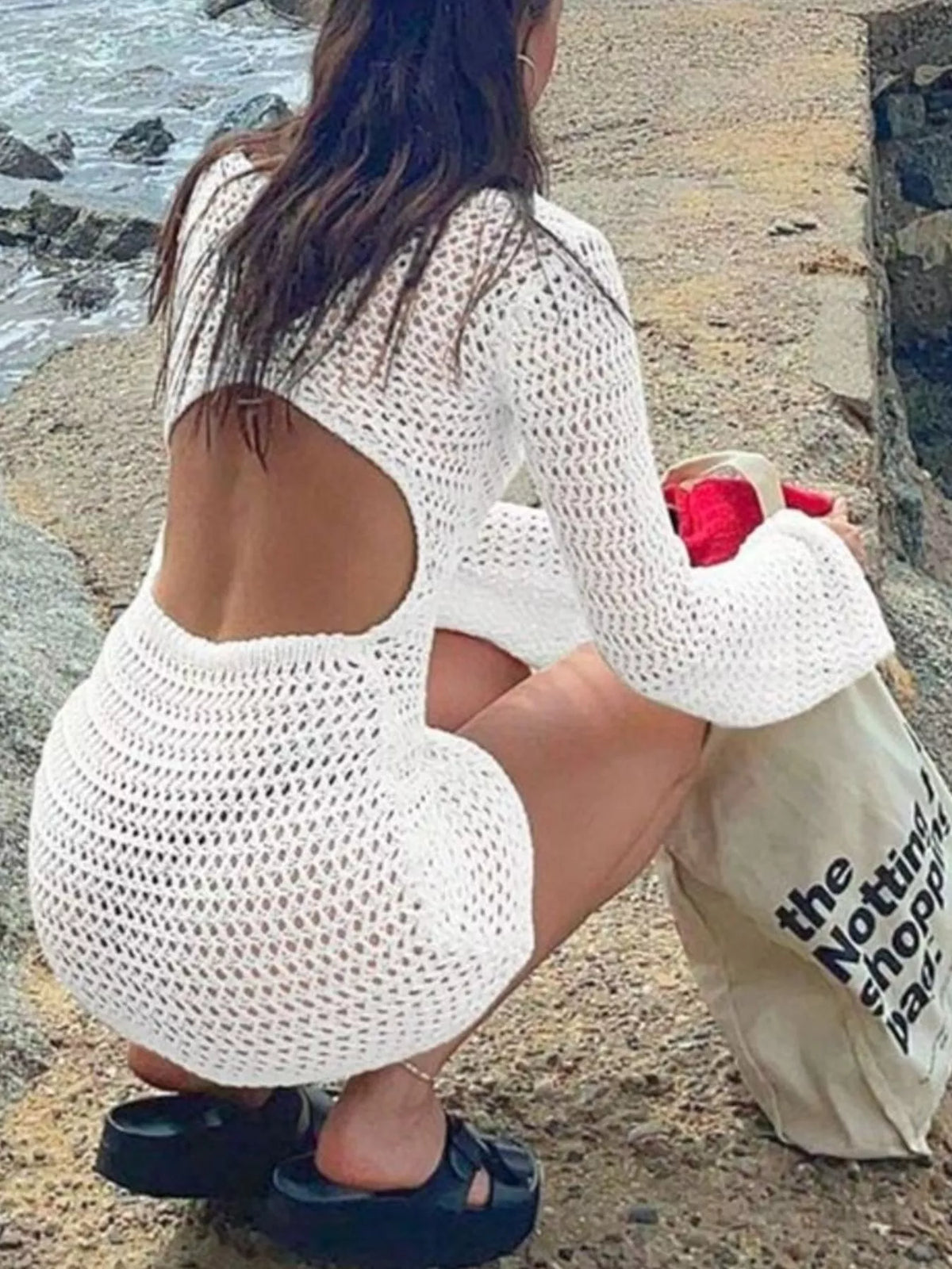Cutout Crochet Knit Cover Up Dress (11)