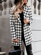 Plaid Tweed Double-breasted Coat (3)