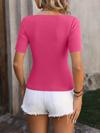 Square Neck Short Sleeve Sweater (4)