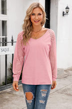 V-neck Long Raglan Sleeve Top (14)