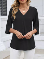 V-neck 3/4 Sleeve Blouse (7)