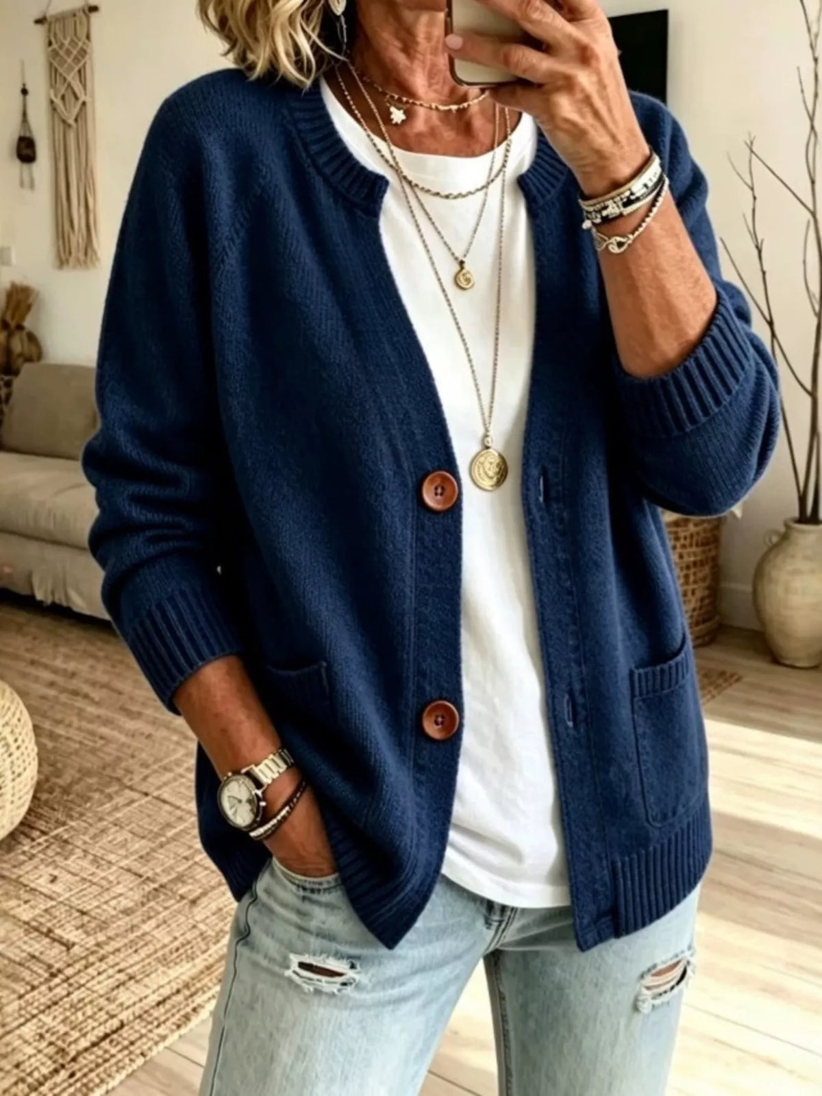 Full Size Button Up Raglan Sleeve Cardigan Plus (13)