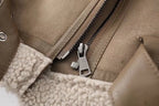 Fleece Autumn Winter Suede Fur Jacket Motorcycle photo 9