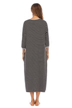 Round Neck Three-quarter Sleeve Midi Night Dress (18)