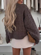 Openwork Round Neck Sweater (9)