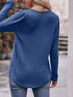 Pleated Square Neck Long Sleeve T-shirt (9)
