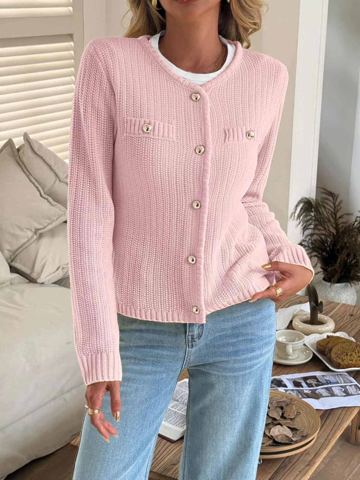 Button-front Ribbed Long Sleeve Cardigan (9)