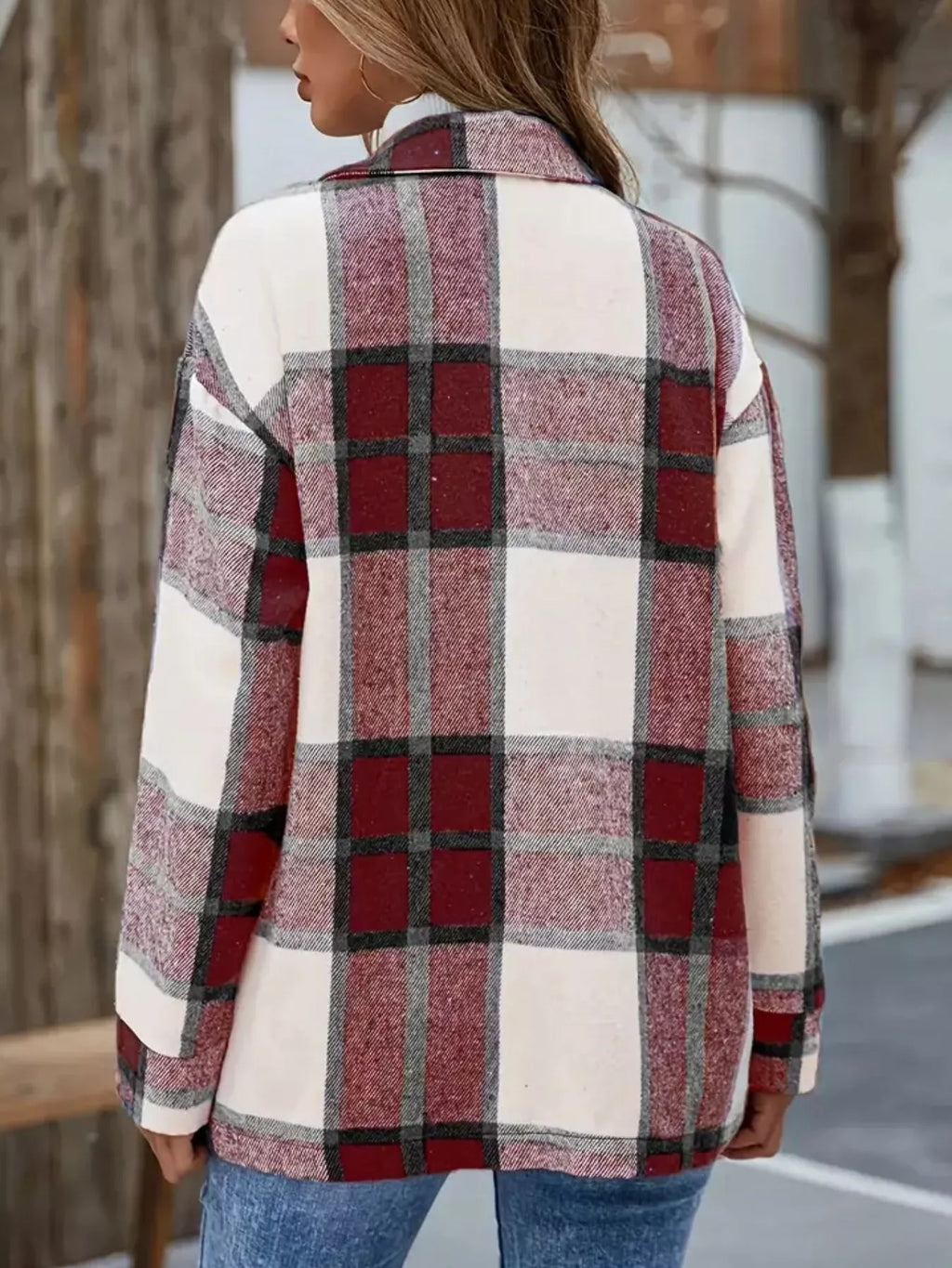 Plaid Button-up Long Sleeve Shacket (7)