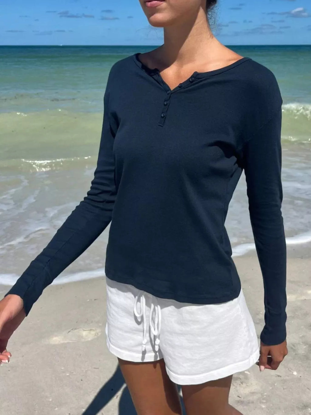 Striped Long Sleeve Henley T-shirt (23)
