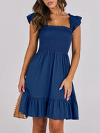 Smocked Ruffle Hem Mini Dress (12)