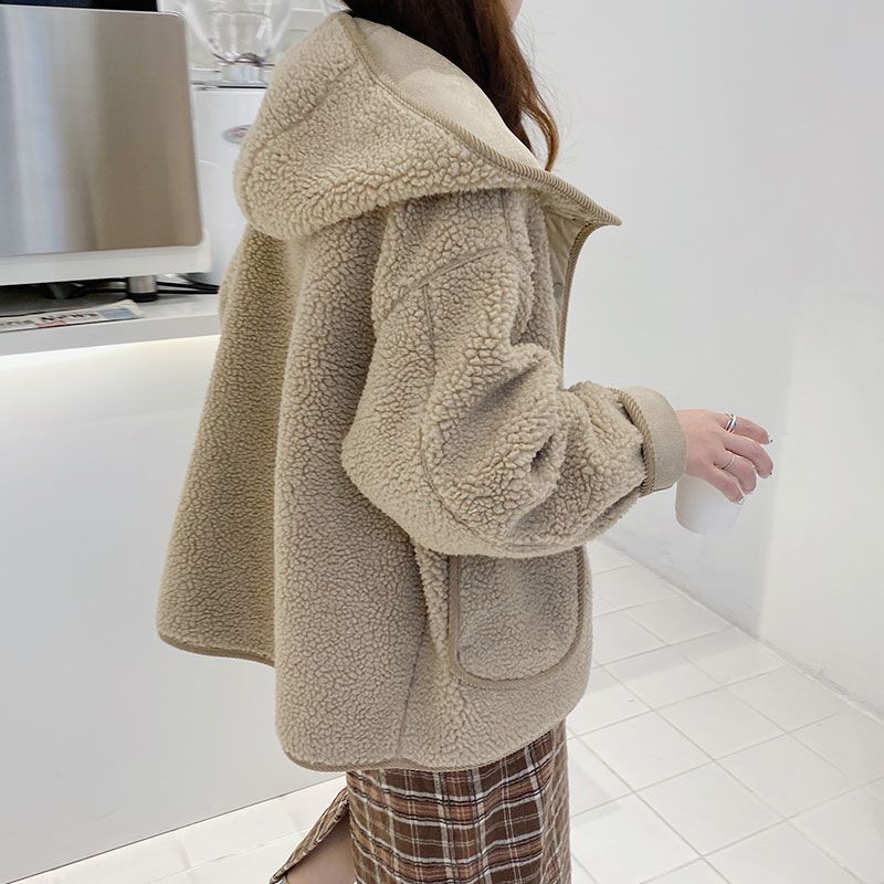 Faux Shearling Hooded Jacket photo 1