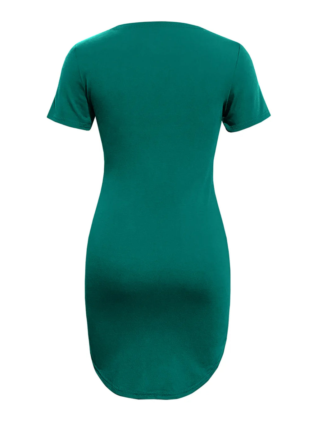 Round Neck Short Sleeve Mini Tee Dress (4)