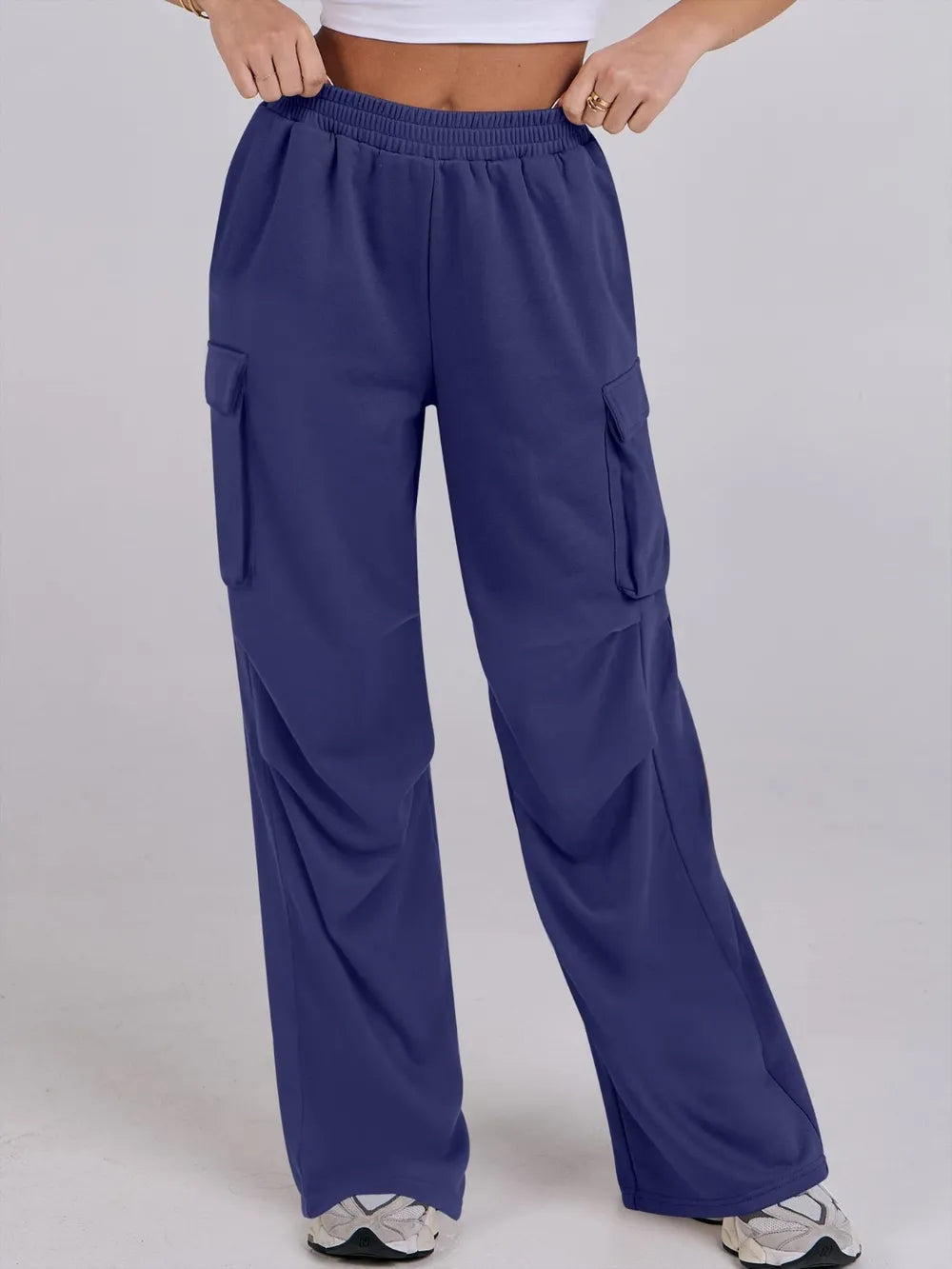 Elastic Waist Wide Leg Pants Pockets (29)