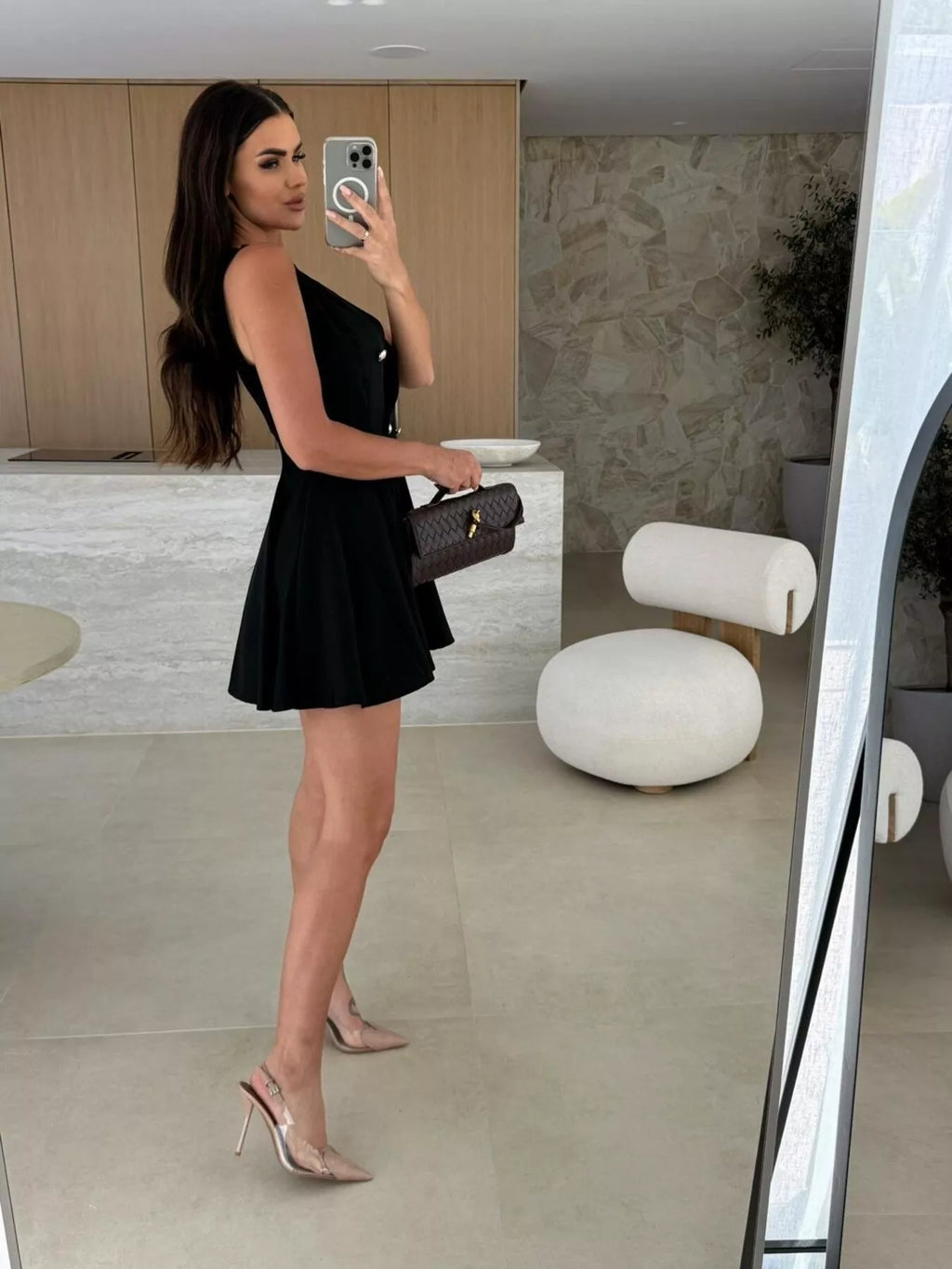 Double-breasted V-neck Mini Dress (6)