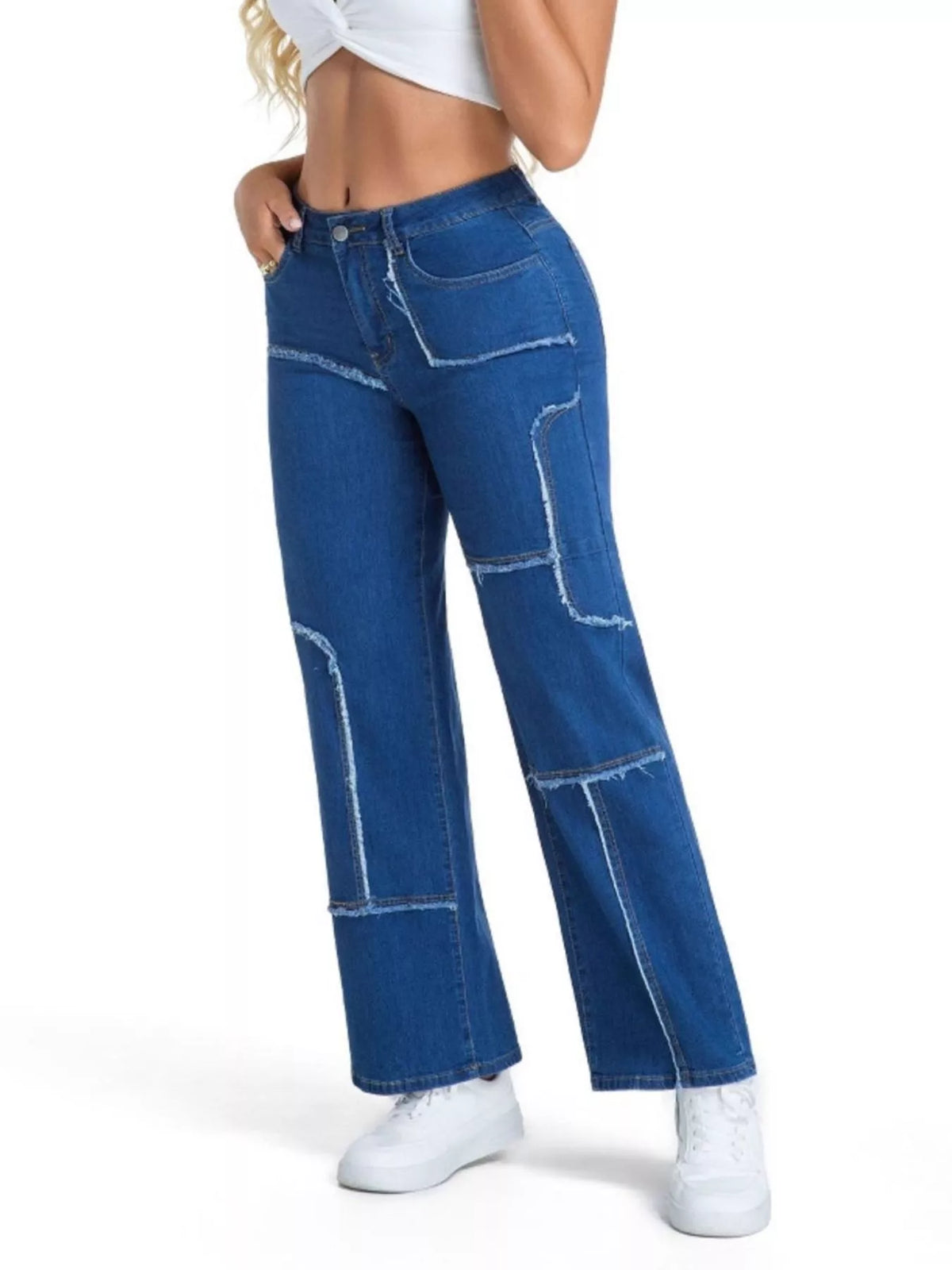 Frayed Edge Straight Leg Jeans (15)