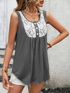 Lace Contrast Scoop Neck Tank (19)
