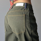 Olive Green Straight Denim High Street Cross Jeans photo 3
