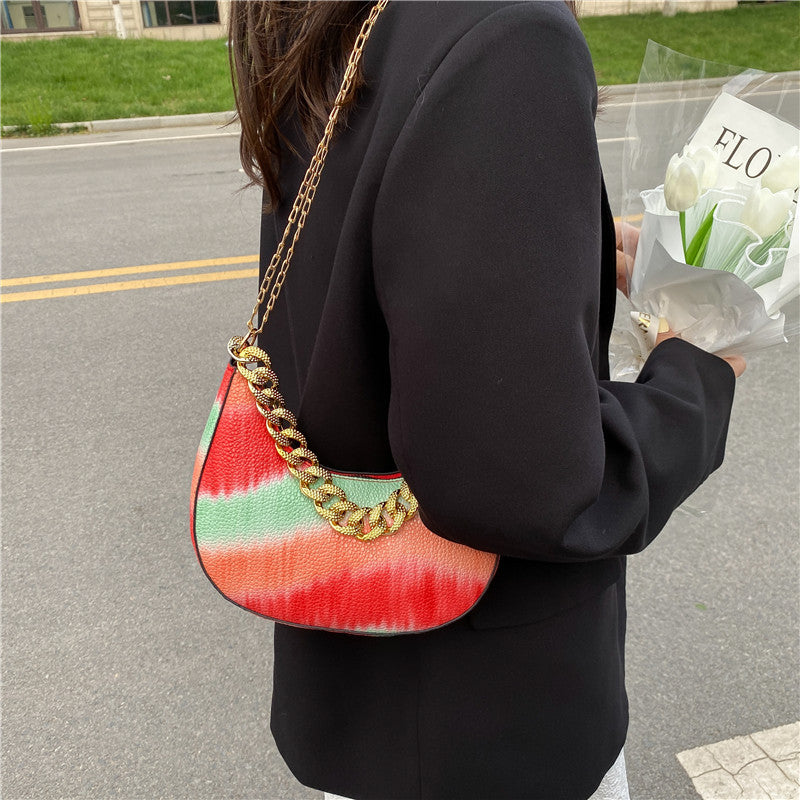 Casual Contrast Chain Tote Bag photo 4
