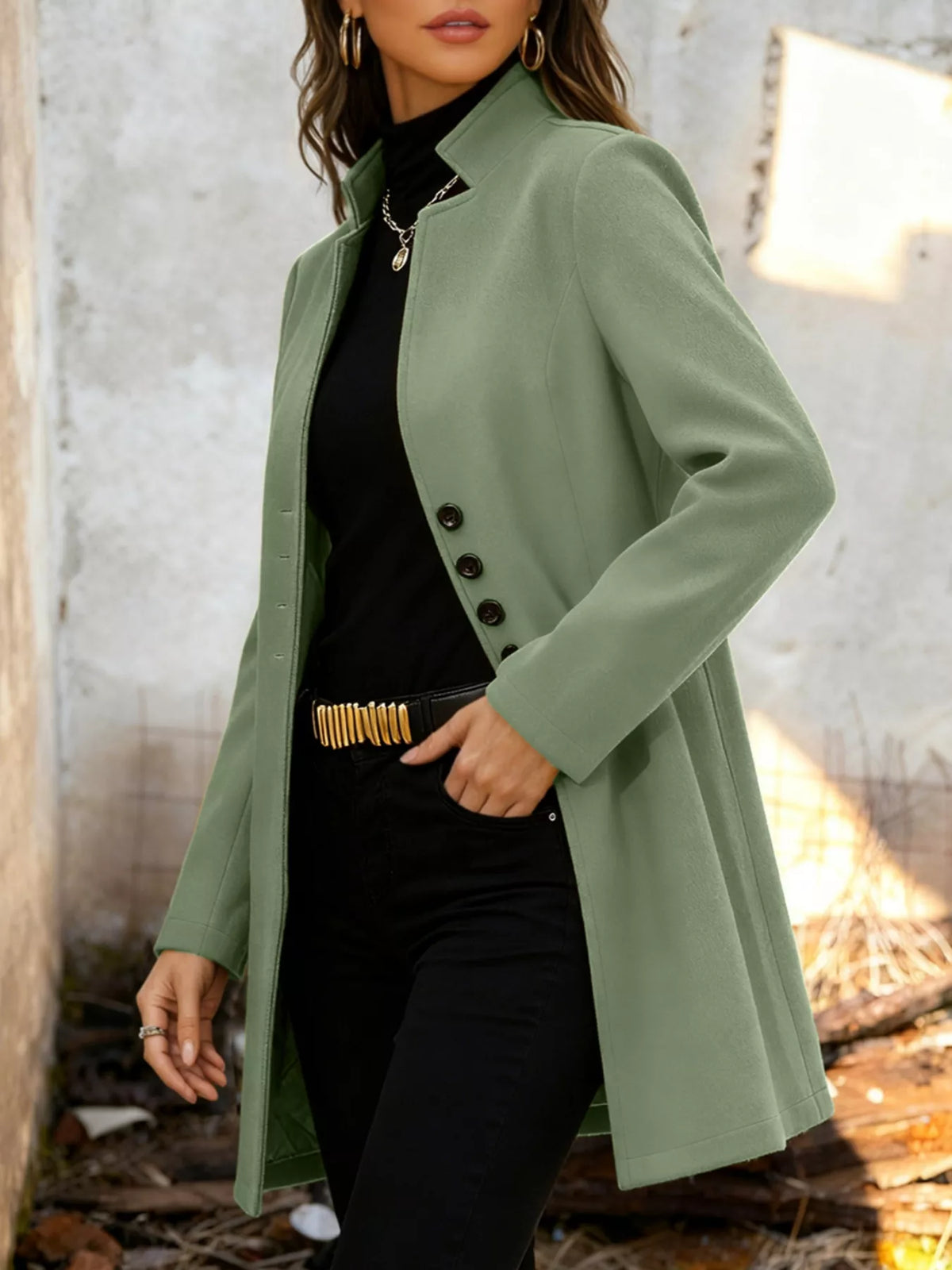 Button-down Longline Outerwear (14)