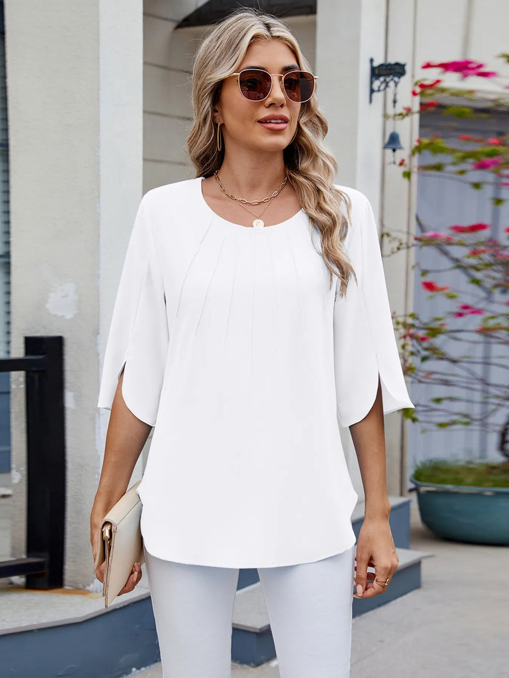 Round Neck Half Sleeve Blouse (22)