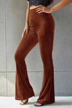 Ribbed High Waist Flare Pants (28)