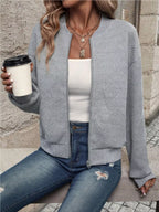 Textured Knit Zip-up Bomber Jacket (24)