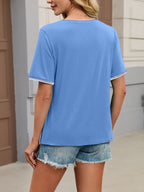 Contrast Trim Short Sleeve T-shirt (36)
