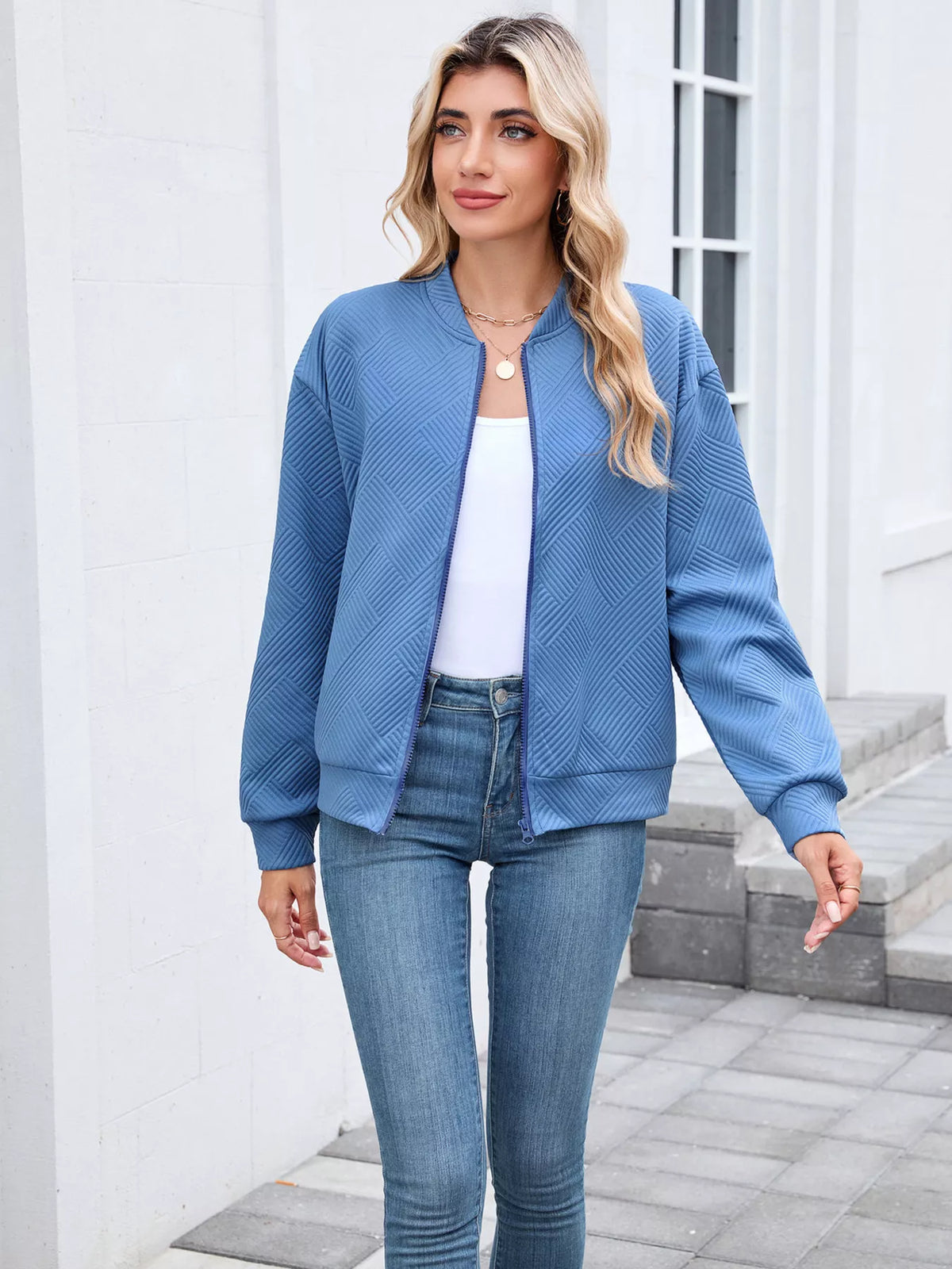 Textured Zip Up Jacket (19)
