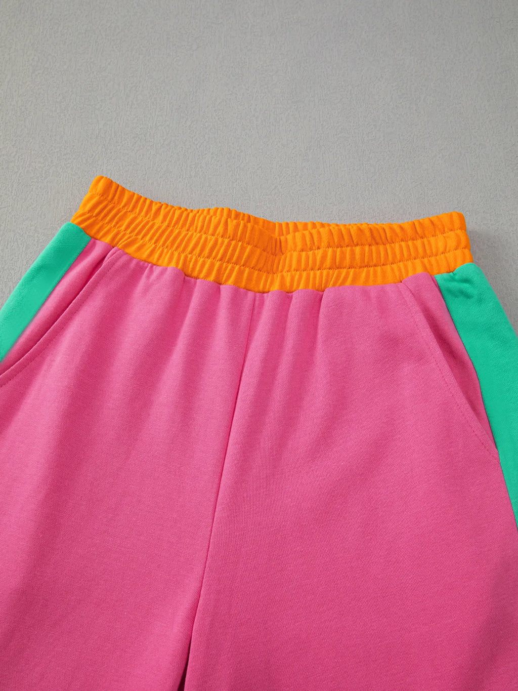 Block Round Neck Top Pants Set (33)