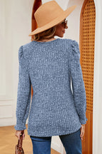 Square Neck Flounce Sleeve T-shirt (12)