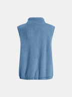 Full Size Fuzzy Zip Up Vest Coat Pockets (18)