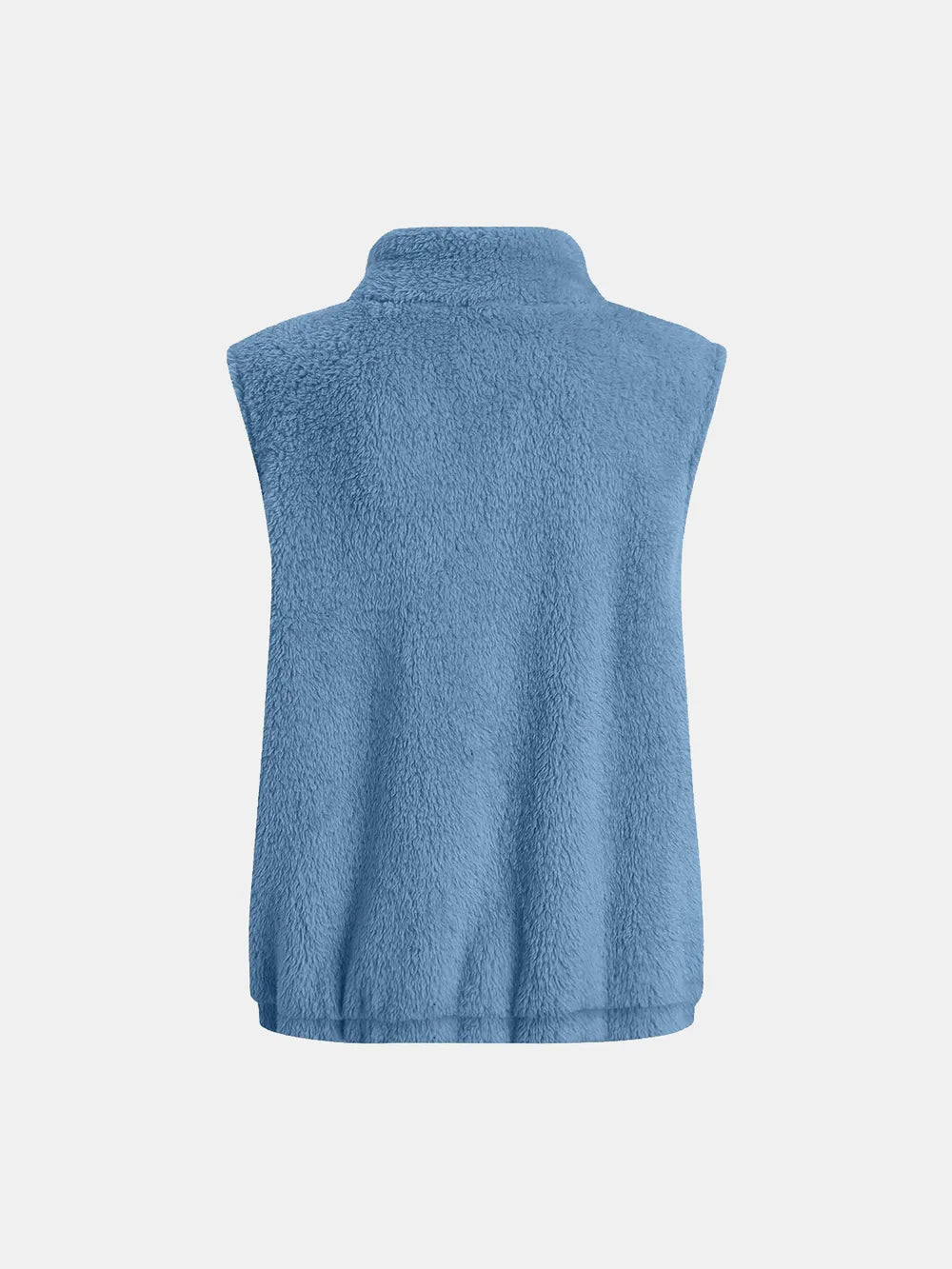 Full Size Fuzzy Zip Up Vest Coat Pockets (18)