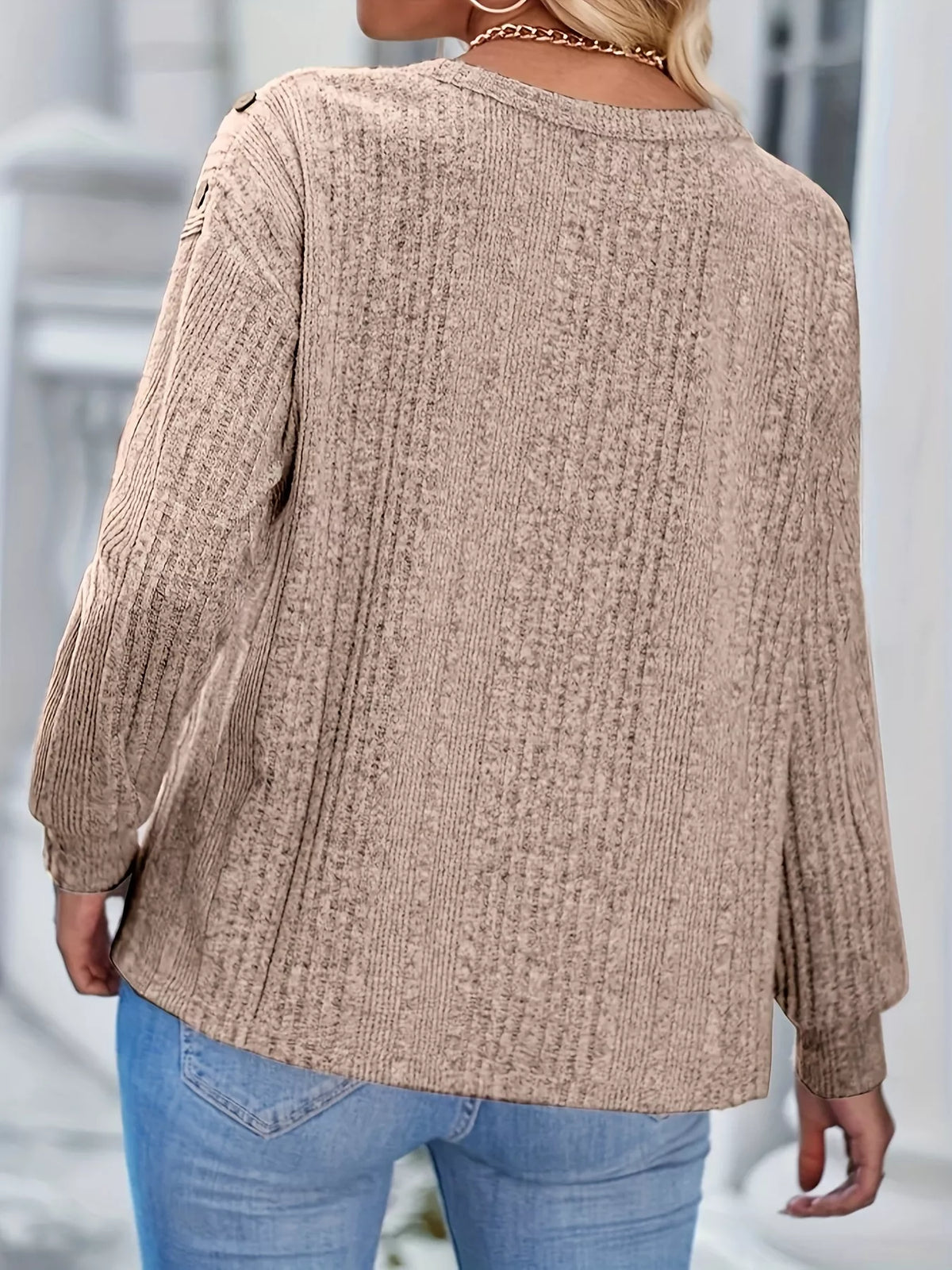 Boat Neck Ribbed Knit T-shirt (9)
